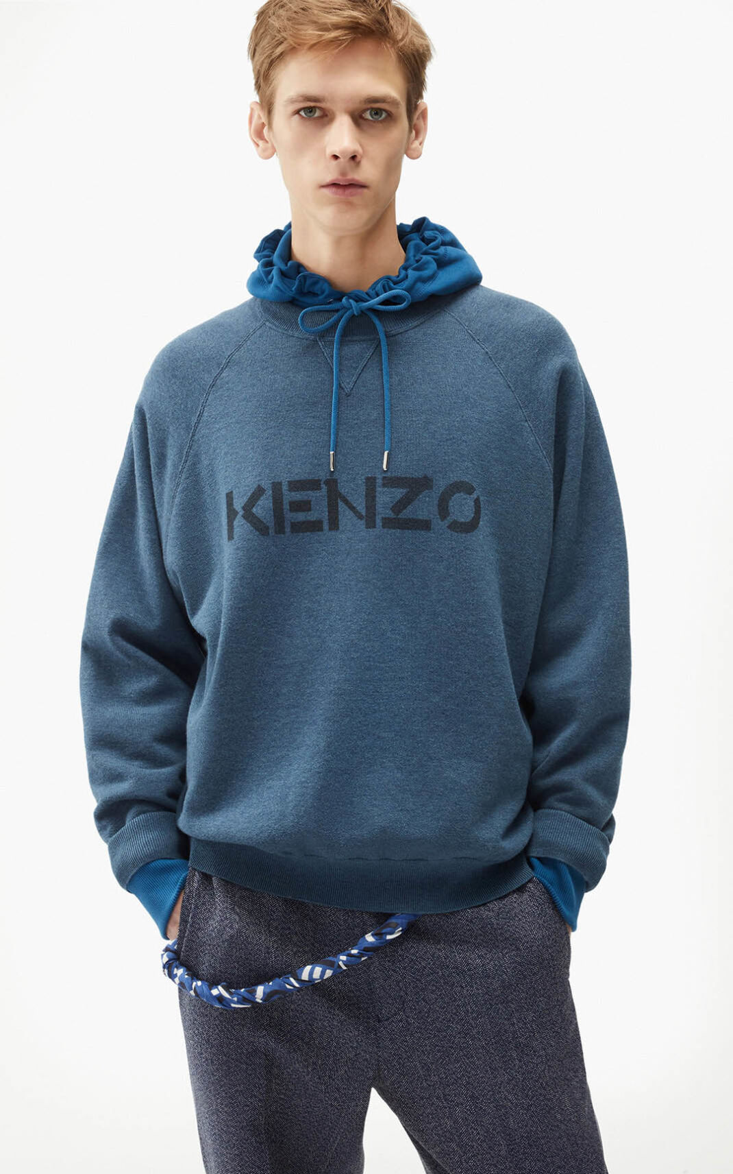 Kenzo logo Jumper Blue For Mens 5941FIQPJ